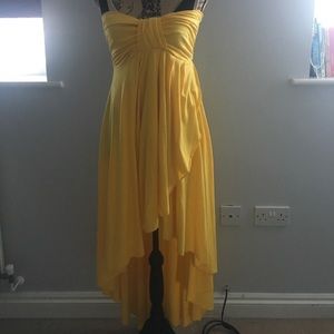 Sleeveless yellow maxi dress